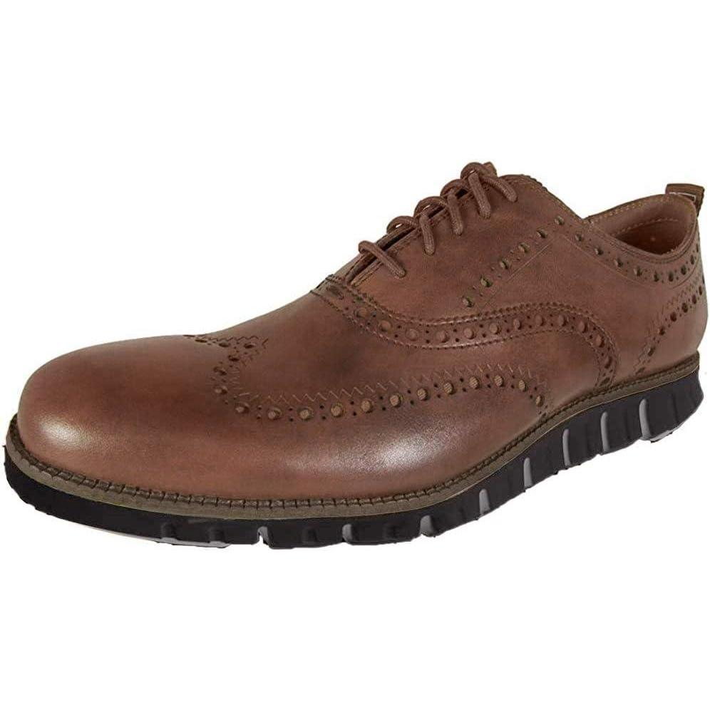 imageCole Haan Mens Great Jones Wingtip OxfordBritish TanDark Roast