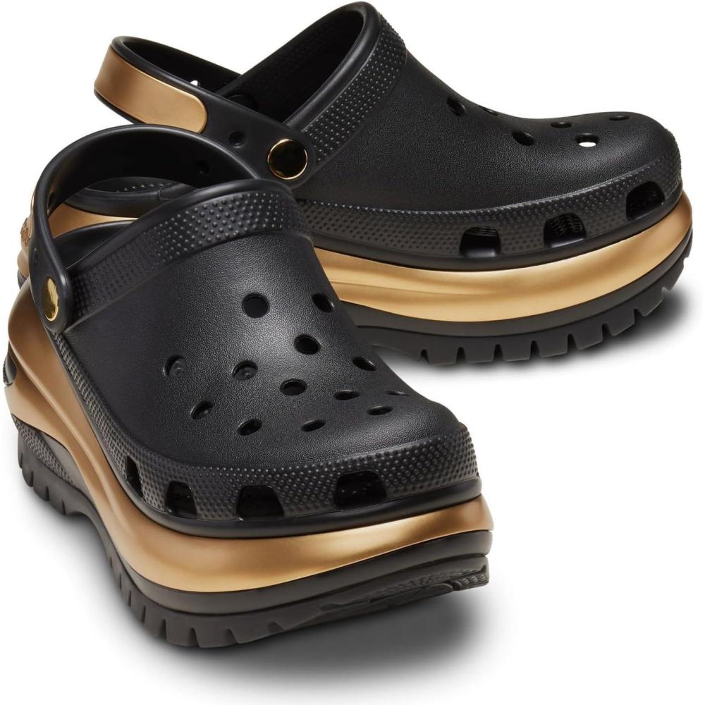 imageCrocs Unisex Adult Mega Crush ClogsBlackGold