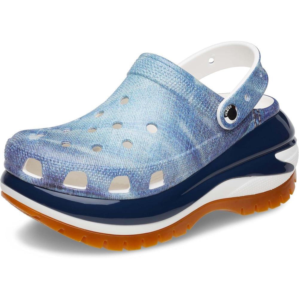 imageCrocs Unisex Adult Mega Crush ClogsWhiteMulti Denim
