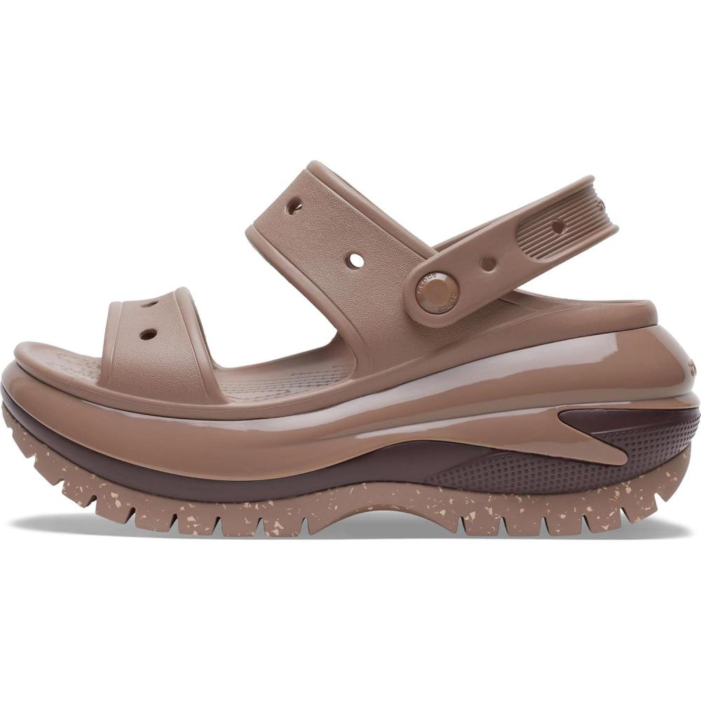 imageCrocs UnisexAdult Classic Mega Crush Sandal  Platform SandalsLatte