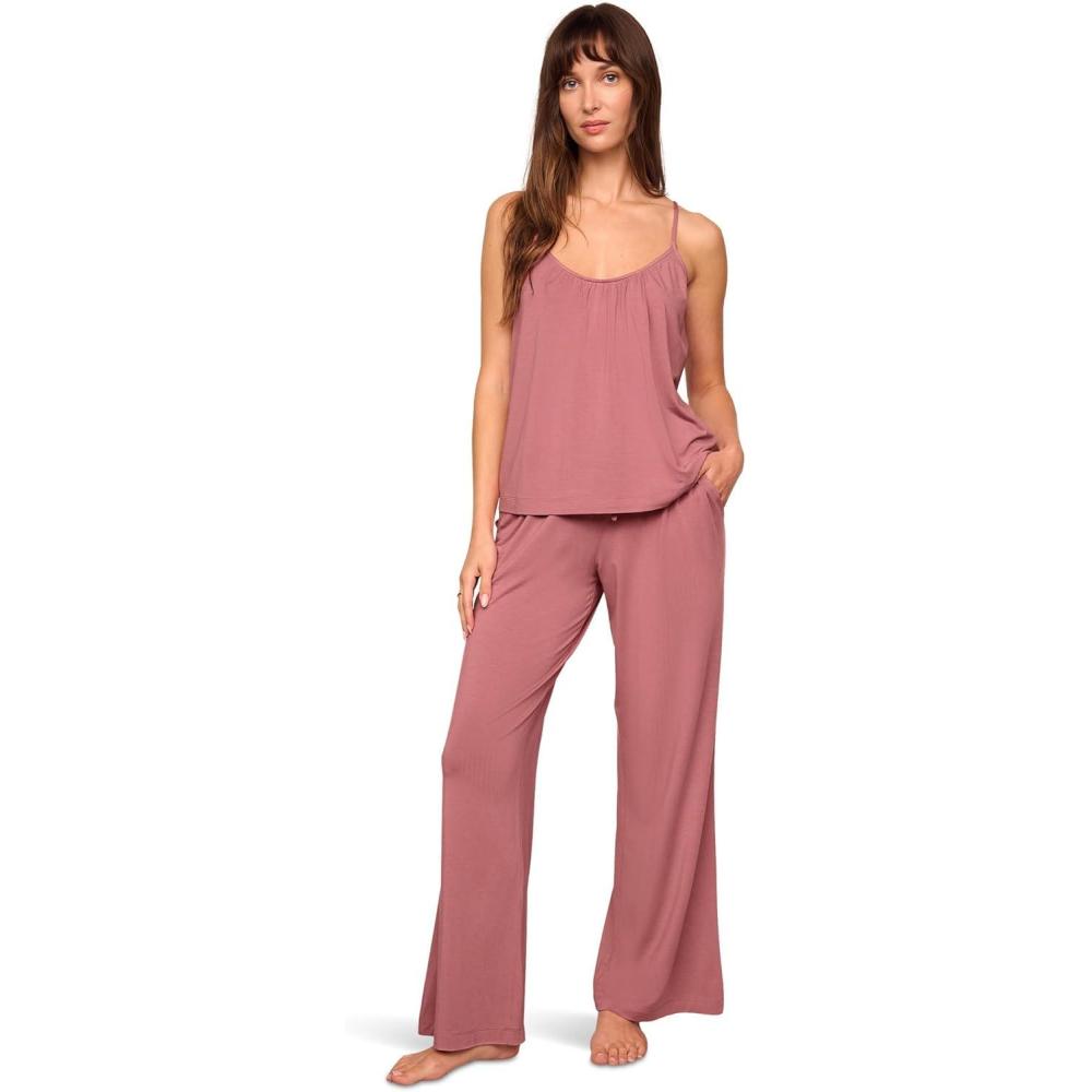 imageEberjey Gisele Relaxed Short PJ Set  Sorbet PinkBlackBerry Blush
