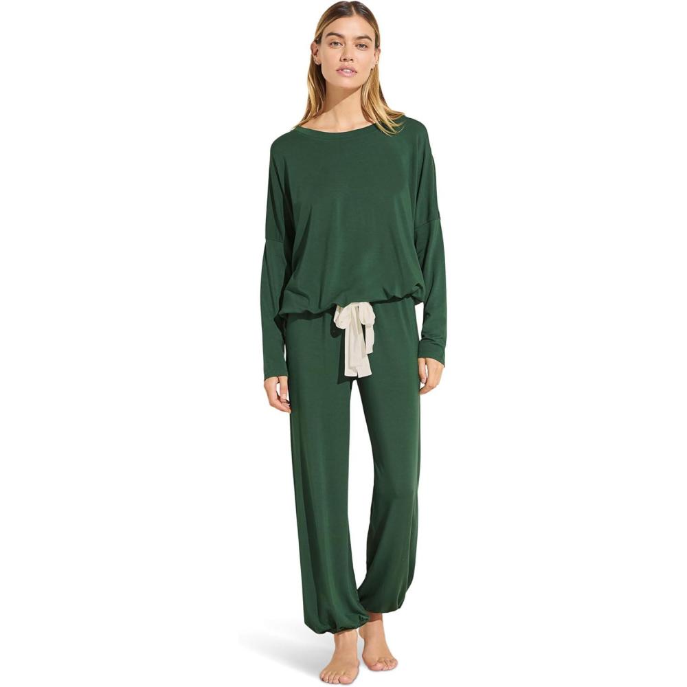 imageEberjey Gisele Slouchy SetForest GreenIvory