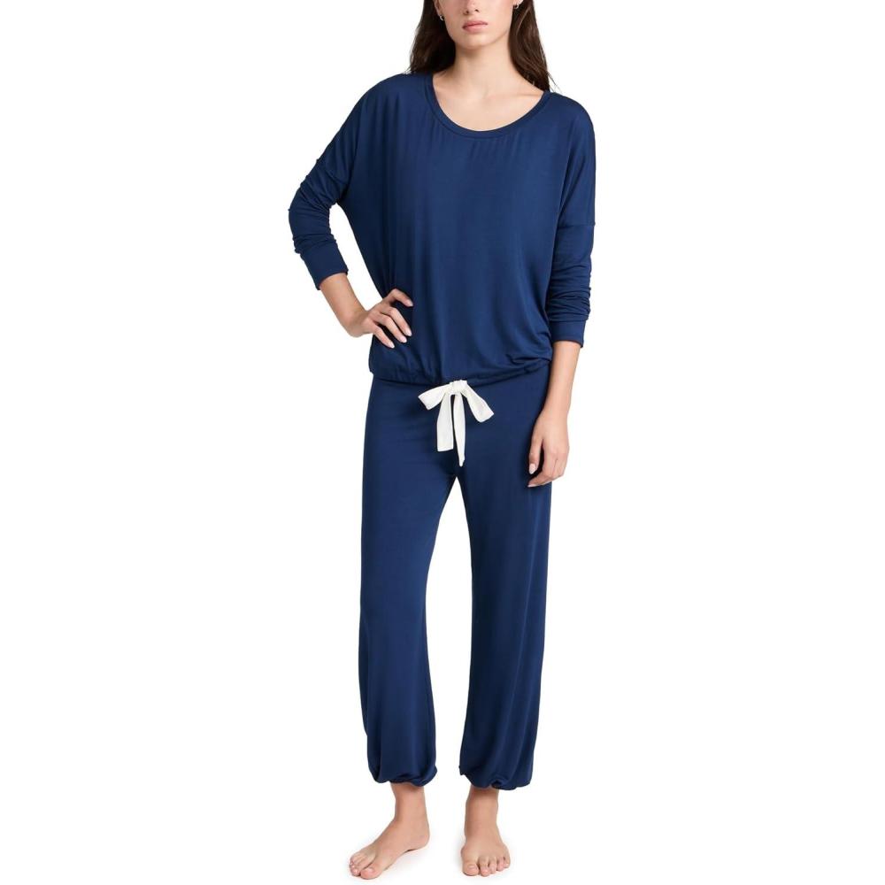 imageEberjey Gisele Slouchy SetNavy Ivory