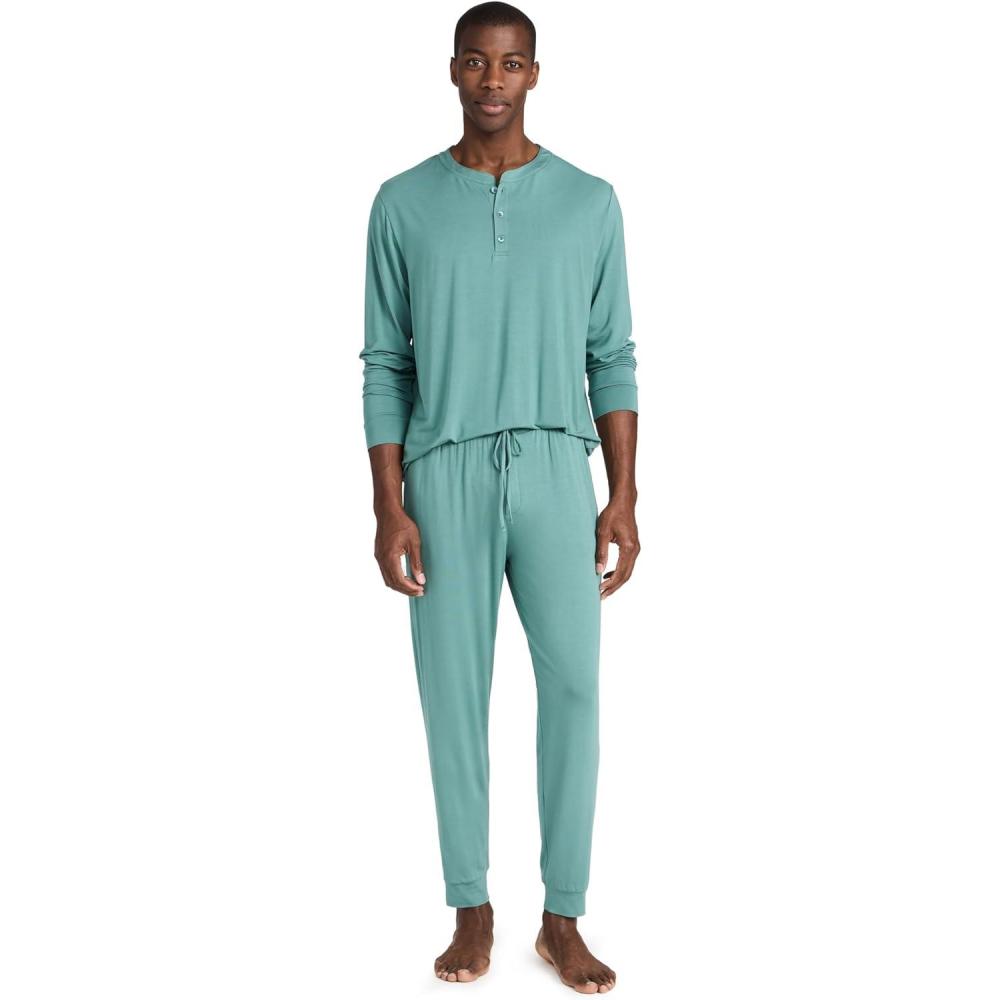 imageEberjey Henry Mens Jersey Modal PJ SetAgave