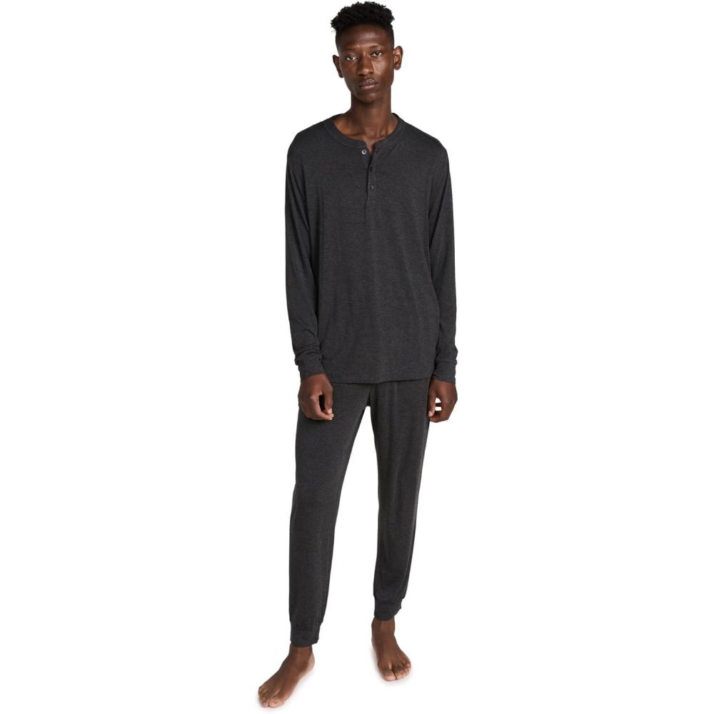 imageEberjey Henry Mens Jersey Modal PJ SetCharcoal Heather