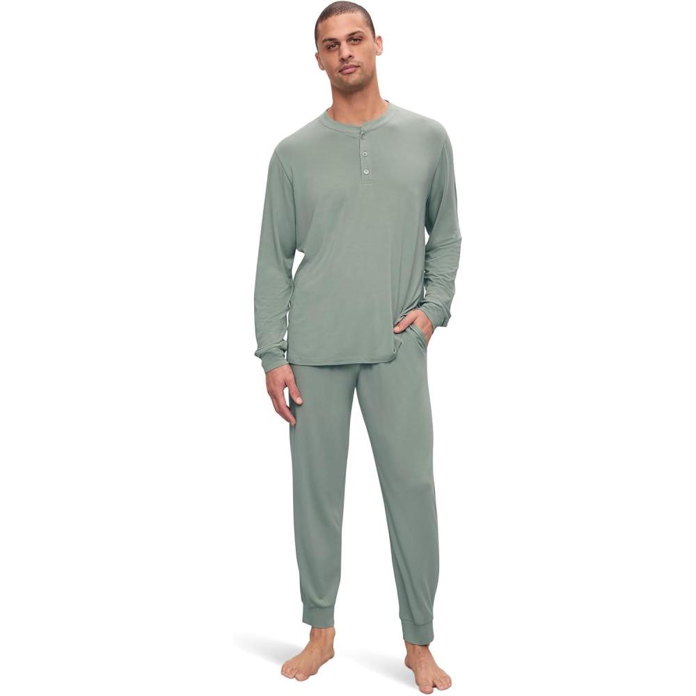 imageEberjey Henry Mens Jersey Modal PJ SetEucalyptus