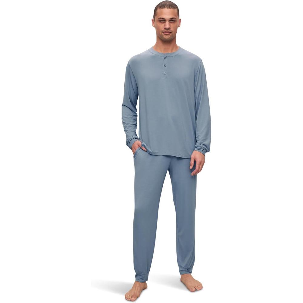 imageEberjey Henry Mens Jersey Modal PJ SetFaded Denim