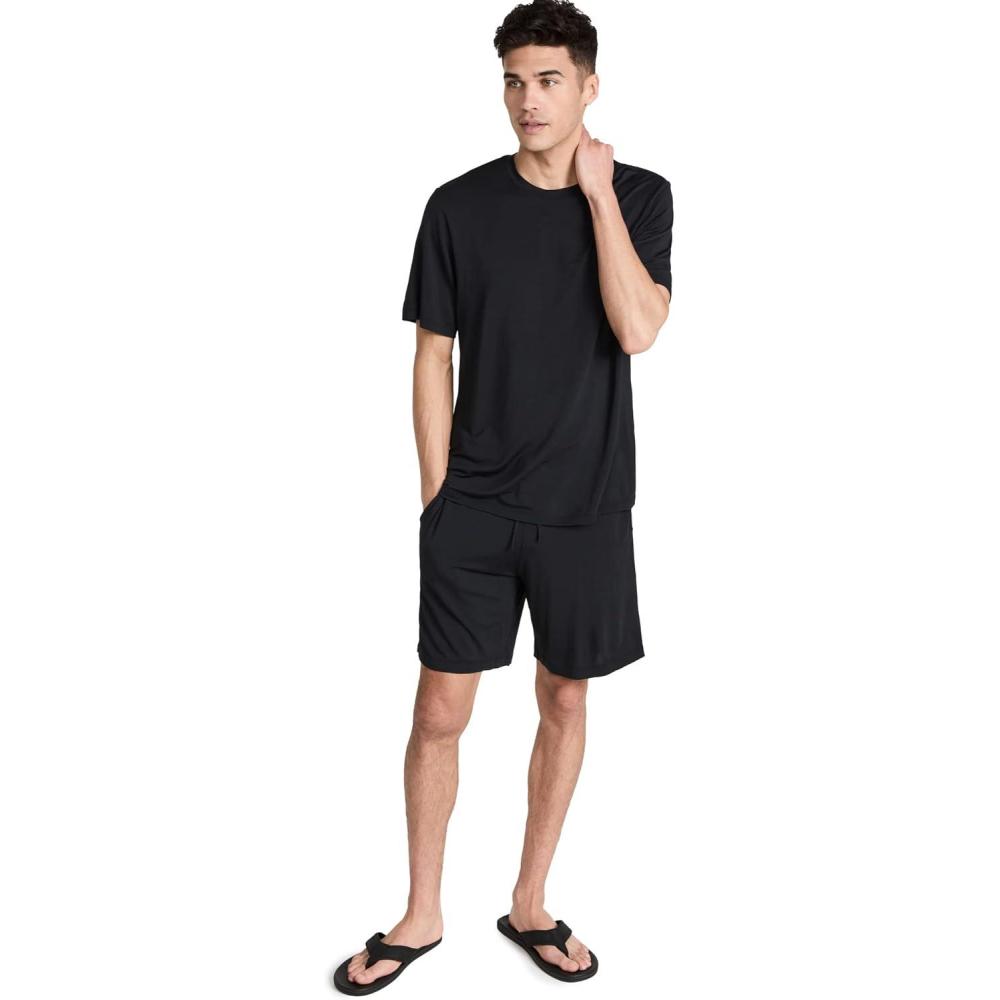 imageEberjey Mens William Modal Long PJ SetBlack