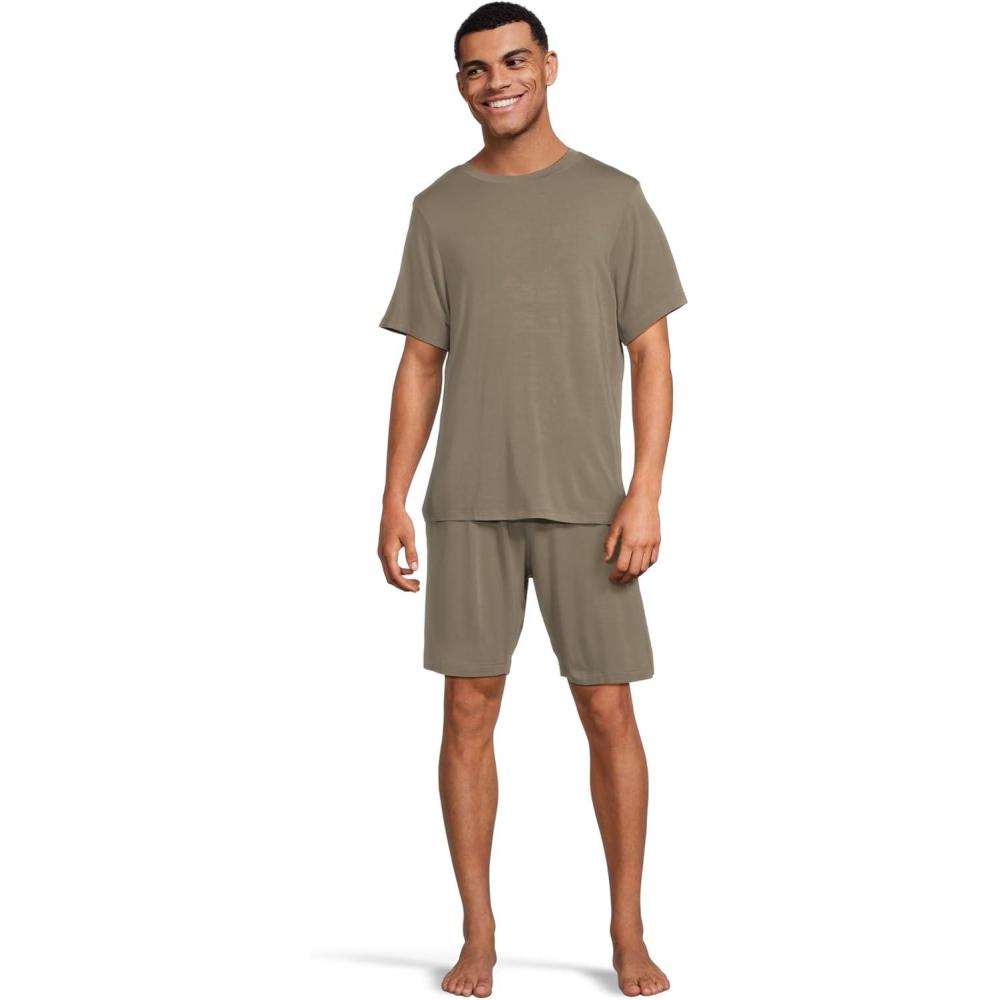 imageEberjey Mens William Modal Long PJ SetSmokey Olive