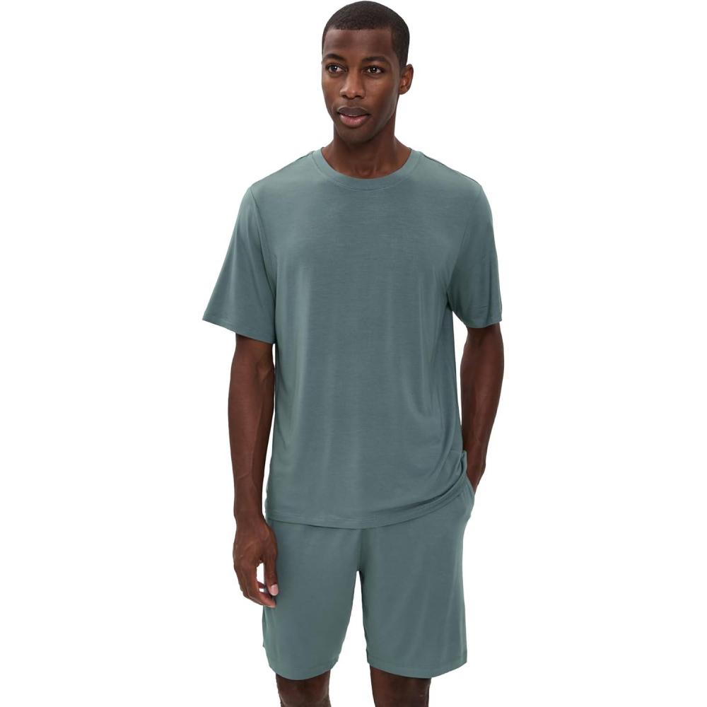 imageEberjey Mens William Modal Long PJ SetStone Blue