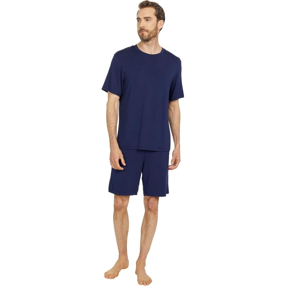 imageEberjey Mens William Modal Long PJ SetTrue Navy