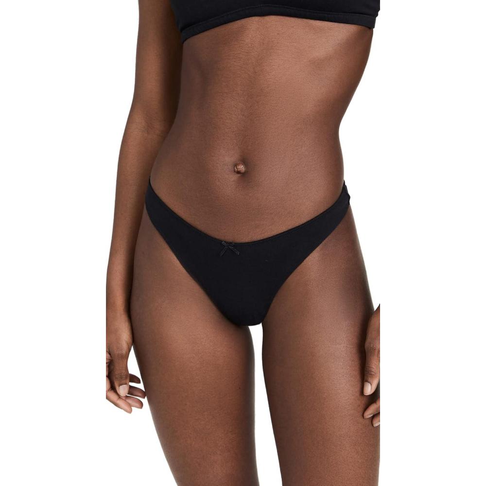 imageEberjey Womens Pima Stretch Cotton ThongBlack