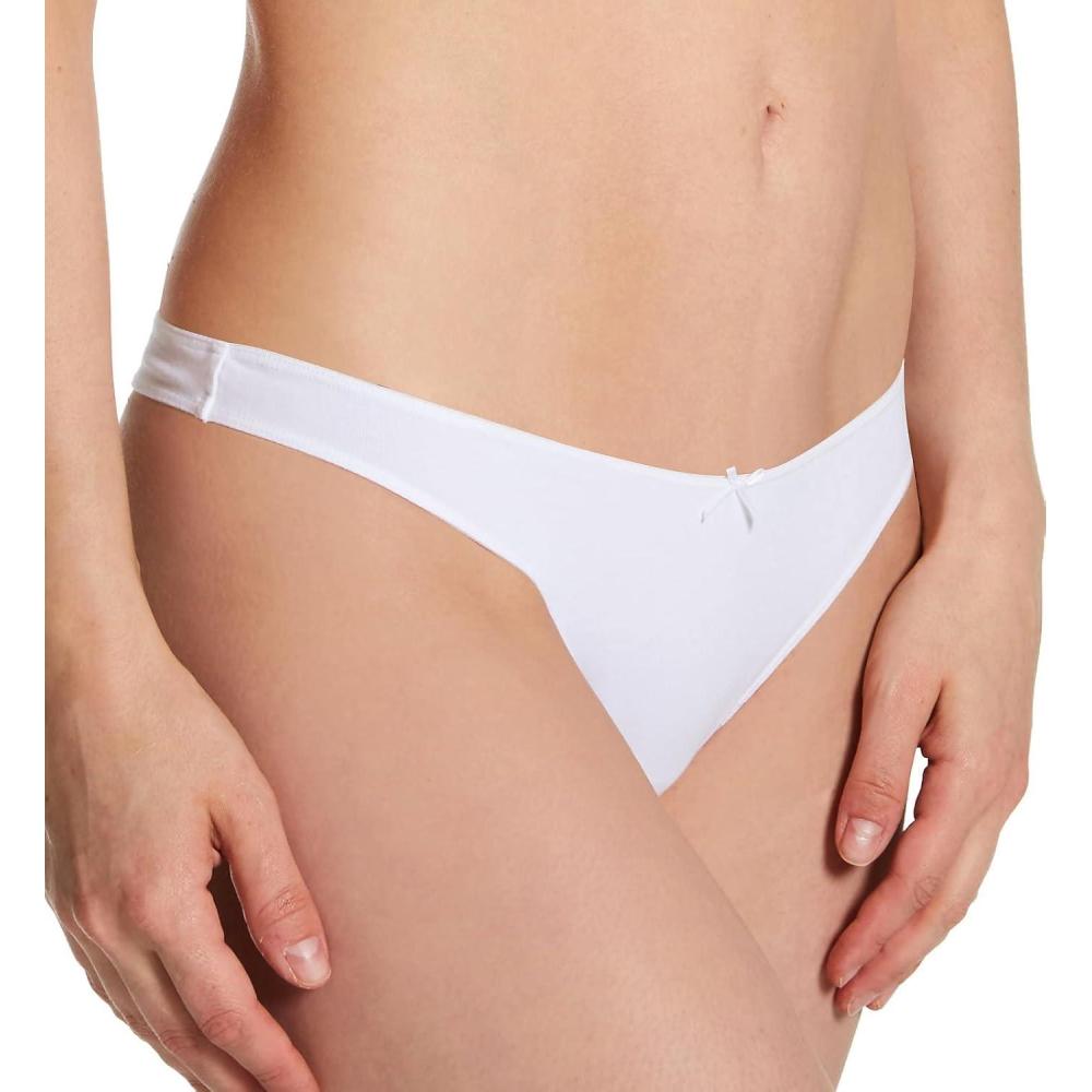 imageEberjey Womens Pima Stretch Cotton ThongWhite