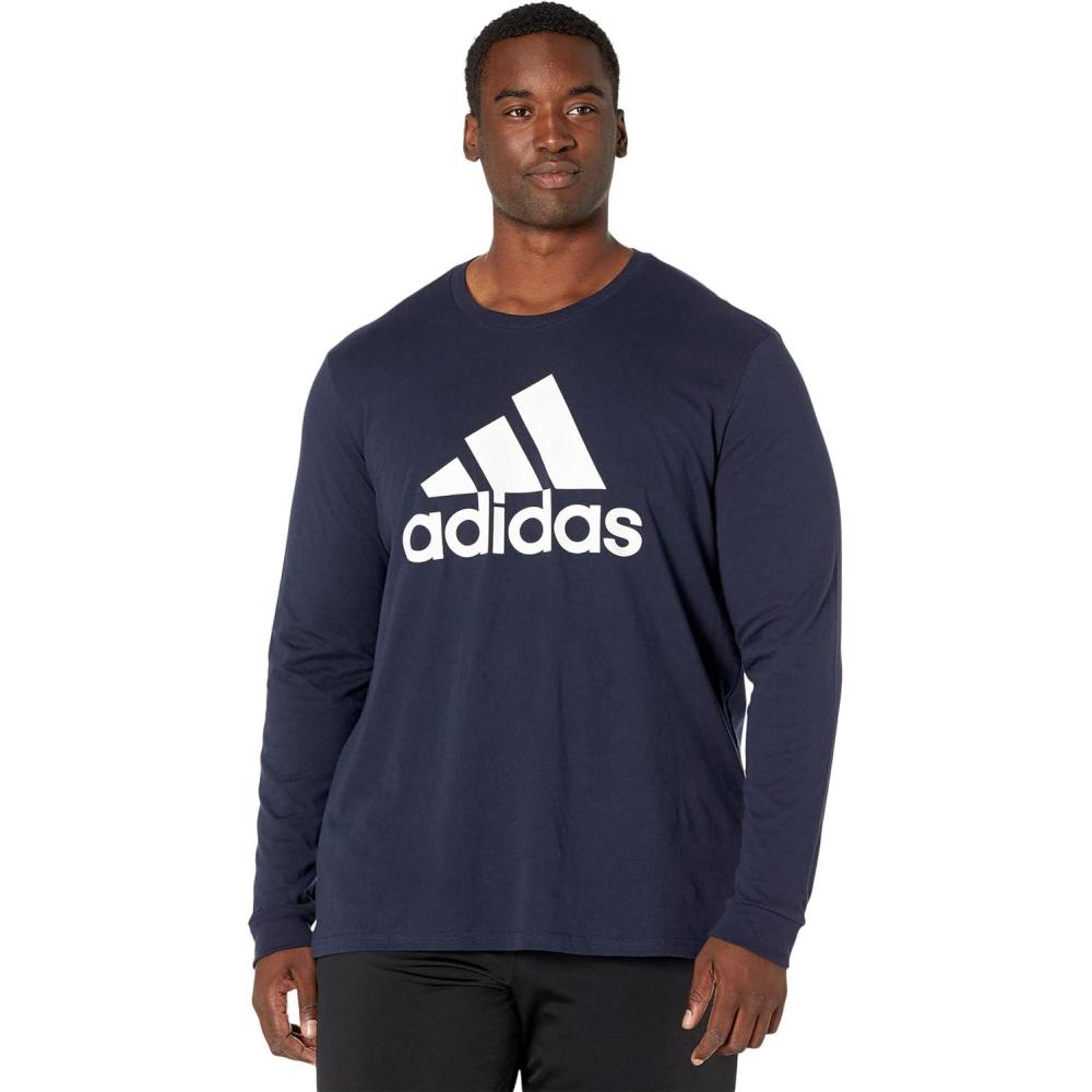 imageadidas Mens Basic Badge of Sport Long Sleeve TeeLegend Ink