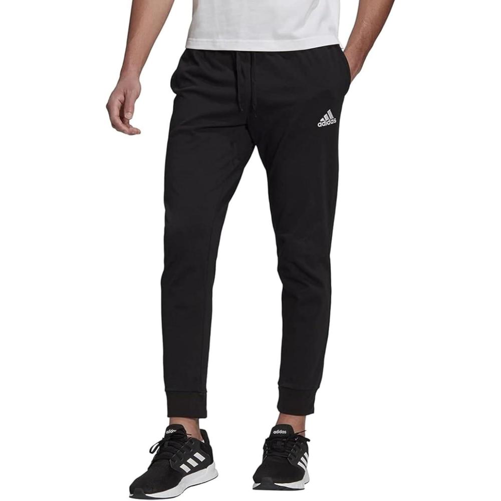 imageadidas Mens Big ampamp Tall Essentials Single Jersey Tapered Cuff PantsBlack