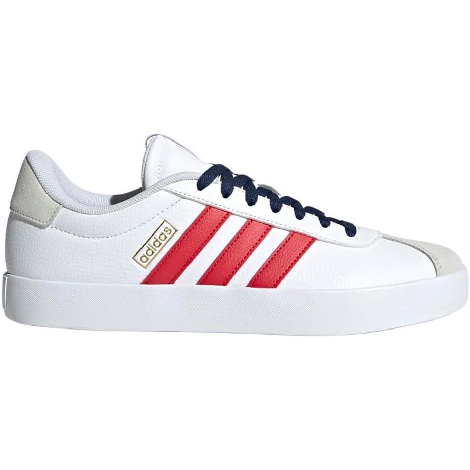 imageadidas Mens VL Court 30 ShoeWhiteBetter ScarletTeam Navy Blue