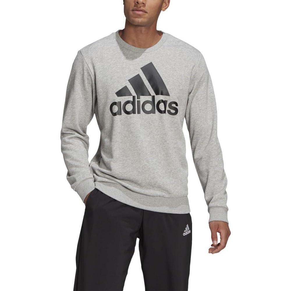 imageadidas mens Essentials Big Logo SweatshirtMedium Grey HeatherBlack