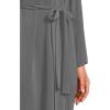 Barefoot Dreams womens Sand Washed Jersey Piped Midi Robe(Dark Steel Blue)