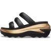 Crocs unisex-adult Mega Crush Triple Strap Sandal(Black/Gold Metallic)