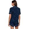 Eberjey Gisele Printed The Relaxed Short PJ Set for Women – Short Sleeves, All Over Polka Dots and Classic Folded Collar(Forest Pine/Navy Ivory)