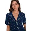 Eberjey Gisele Printed The Relaxed Short PJ Set for Women – Short Sleeves, All Over Polka Dots and Classic Folded Collar(Forest Pine/Navy Ivory)