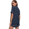 Eberjey Gisele Printed The Relaxed Short PJ Set for Women – Short Sleeves, All Over Polka Dots and Classic Folded Collar(Woodland Pine Navy/Ivory)