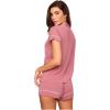 Eberjey Gisele Relaxed Short PJ Set – Sorbet Pink/Black(Berry Blush/Ivory)
