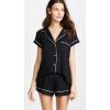 Eberjey Gisele Relaxed Short PJ Set – Sorbet Pink/Black(Black/Sorbet Pink)