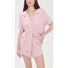 Eberjey Gisele Relaxed Short PJ Set – Sorbet Pink/Black(Pale Mauve)