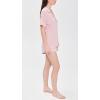 Eberjey Gisele Relaxed Short PJ Set – Sorbet Pink/Black(Pale Mauve)