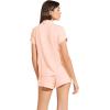 Eberjey Gisele Relaxed Short PJ Set – Sorbet Pink/Black(Petal Pink 1)