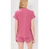 Eberjey Gisele Relaxed Short PJ Set – Sorbet Pink/Black(Raspberry/Ivory)