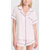 Eberjey Gisele Relaxed Short PJ Set – Sorbet Pink/Black(Sorbet Pink)