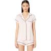 Eberjey Gisele Relaxed Short PJ Set – Sorbet Pink/Black(Sorbet/Black)