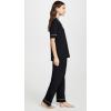 Eberjey Gisele Short Sleeve Pant PJ Set(Black/Sorbet Pink)