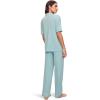 Eberjey Gisele Short Sleeve Pant PJ Set(Canal Blue/Ivory)