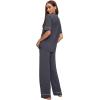Eberjey Gisele Short Sleeve Pant PJ Set(Graphite/Sorbet Pink)
