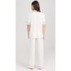 Eberjey Gisele Short Sleeve Pant PJ Set(Pure Ivory/Navy)