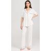Eberjey Gisele Short Sleeve Pant PJ Set(Pure Ivory/Navy)