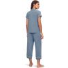 Eberjey Gisele Short Sleeve and Cropped Pant PJ Set(Faded Denim/Ivory)