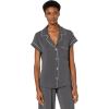 Eberjey Gisele Short Sleeve and Cropped Pant PJ Set(Graphite/Sorbet Pink)