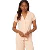 Eberjey Gisele Short Sleeve and Cropped Pant PJ Set(Peach Parfait/Ivory)
