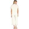 Eberjey Gisele Short Sleeve and Cropped Pant PJ Set(Pure Ivory/Navy)