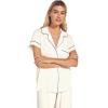 Eberjey Gisele Short Sleeve and Cropped Pant PJ Set(Pure Ivory/Navy)