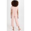 Eberjey Gisele Short Sleeve and Cropped Pant PJ Set(Rose Cloud/Navy)