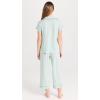 Eberjey Gisele Short Sleeve and Cropped Pant PJ Set(Surf Spray/ Agave)