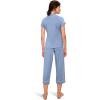 Eberjey Gisele Short Sleeve and Cropped Pant PJ Set(Wedgewood)