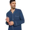 Eberjey Men’s William Modal Long PJ Set(Indigo Blue/Ivory)