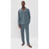 Eberjey Men’s William Modal Long PJ Set(Stone Blue/Ivory)