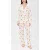 Eberjey Women’s Gisele Printed Long PJ Set(Floral Bloom Ivy/Vanilla Cream)